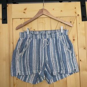 Briggs New York Blue and White Striped Women's Drawstring Shorts